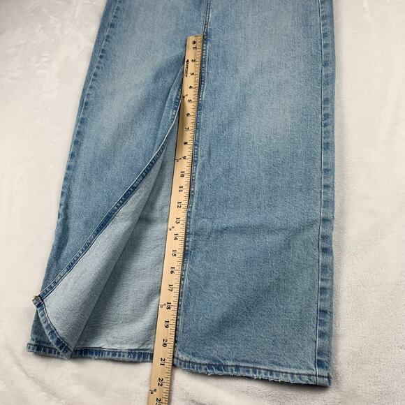 NWOT Universal Thread Denim Maxi Skirt sz 00 / 24" Waist Front Slit Light Wash - Picture 9 of 10